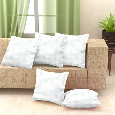 A CUBE LUXURY SOLUTIONS Checkered Cushions Cover(Pack of 5, 40 cm*40 cm, White)