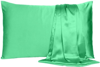 Sxk Satin Pillows Cover(Pack of 2, 48 cm*69 cm, Green)