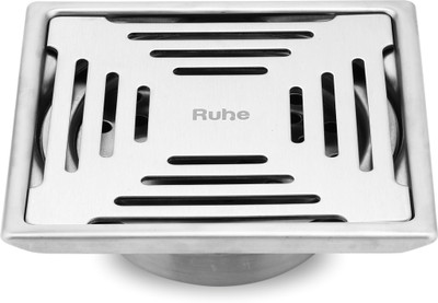 RUHE Floor Stainless Steel Push Down Strainer(12.7 cm Set of 1)