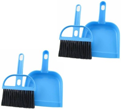 GR8INDIA Mini Dustpan Supdi with Brush Broom Set for Multipurpose Cleaning Laptops, Keyboards, Dining Table, Car Seats, Carpets - Pack of 2 (2 Pc Dustpan + 2 Pc Brush) Plastic Dustpan(Multicolor)