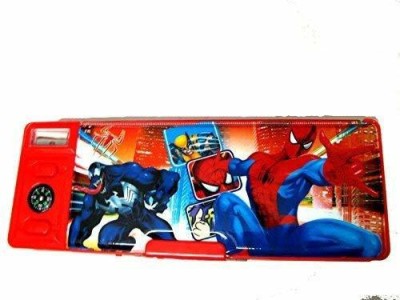 Patly Password Protected Spiderman Style Pencil Box Spiderman Art Plastic Pencil Box(Set of 1, Red)