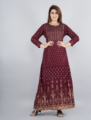 Meehikha Creations Flared/A-line Gown(Maroon)