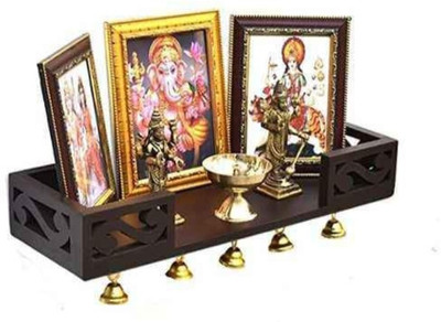 Woodshopee Diwali decoration wall decoration temple shelf Engineered Wood Home Temple(Height: 18, Pre-assembled)