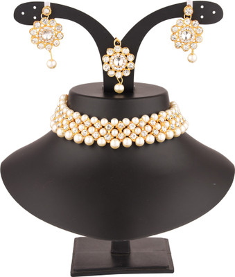 Padmavati Bangles Alloy White Jewellery Set(Pack of 1)