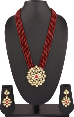 Padmavati Bangles Alloy Gold-plated Red Jewellery Set(Pack of 1)