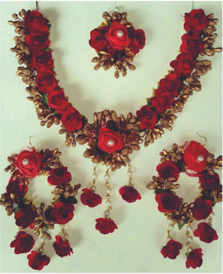 style revolver Fabric Red Jewellery Set(Pack of 1)