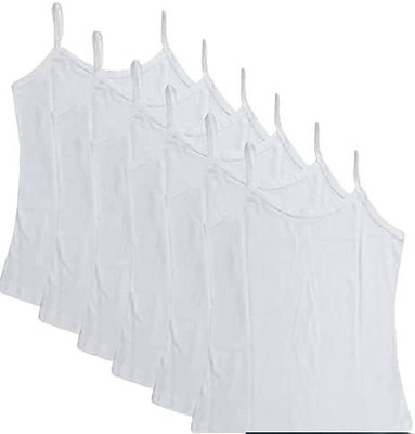 RIJATRENDZZ Camisole For Girls(White, Pack of 6)