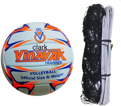 clark CLK8 orange volleyball with nylon net hg Volleyball Kit