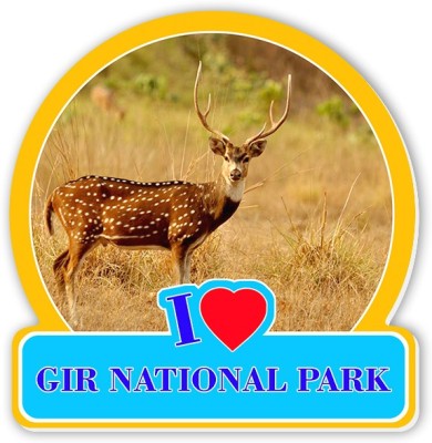 Regalocasila I Love Gir National Park Barasingha Acrylic Fridge Magnet Pack of 1(Multicolor)