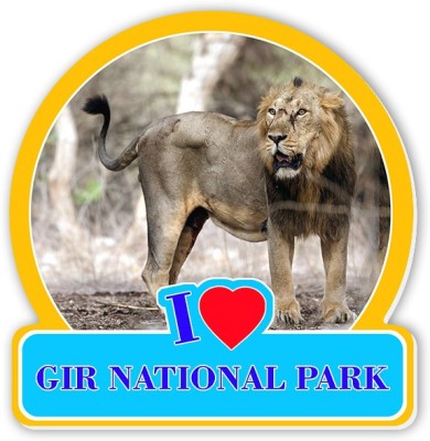 Regalocasila I Love Gir National Park Acrylic Fridge Magnet Pack of 1(Multicolor)