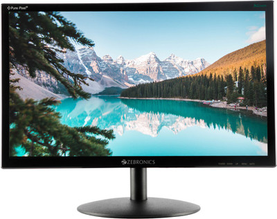 ZEBRONICS 18.5 inch HD TN Panel HDMI, VGA Input, HD 1366 x 768, 16.7M Colors, Glossy Panel, Slim Design, Wall Mountable Monitor (ZEB-V19HD LED)