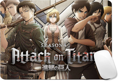 TrendoPrint Attack On Titan Anime Printed Rubber Base with Anti Skid Smooth Surface Mousepad For Gaming, Computer, Laptop, Pc (Anime_02) Non Slip Base Mousepad(Multicolor)
