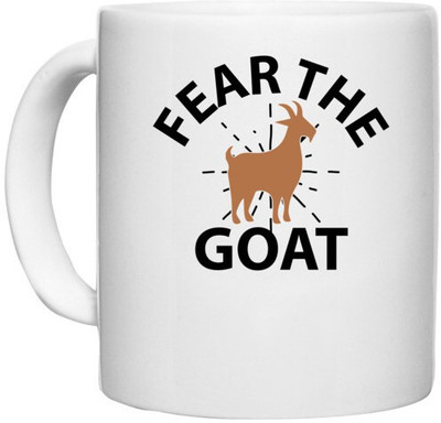 UDNAG White Ceramic Coffee / Tea 'Goat | fear the goat' Perfect for Gifting [330ml] Ceramic Coffee Mug(330 ml)