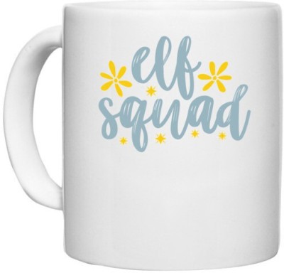 UDNAG White Ceramic Coffee / Tea 'Christmas Santa | Elf squad' Perfect for Gifting [330ml] Ceramic Coffee Mug(330 ml)