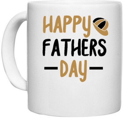 UDNAG White Ceramic Coffee / Tea 'Father | Happy fathers day' Perfect for Gifting [330ml] Ceramic Coffee Mug(330 ml)