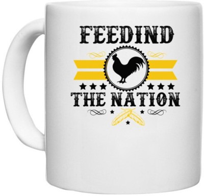 UDNAG White Ceramic Coffee / Tea 'The Nation | Freedom the nation' Perfect for Gifting [330ml] Ceramic Coffee Mug(330 ml)