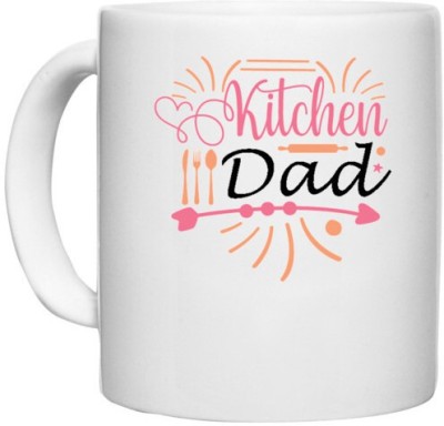 UDNAG White Ceramic Coffee / Tea 'Father | Kitchen dad' Perfect for Gifting [330ml] Ceramic Coffee Mug(330 ml)