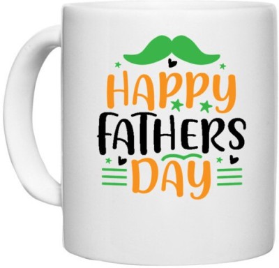 UDNAG White Ceramic Coffee / Tea 'Dad Father | Happy fathers day' Perfect for Gifting [330ml] Ceramic Coffee Mug(330 ml)