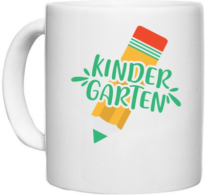 UDNAG White Ceramic Coffee / Tea 'School Teacher | kinder gartenn' Perfect for Gifting [330ml] Ceramic Coffee Mug(330 ml)