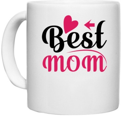 UDNAG White Ceramic Coffee / Tea 'Mom mother | BEST MOM' Perfect for Gifting [330ml] Ceramic Coffee Mug(330 ml)