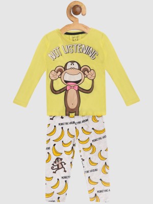 Lazy Shark Boys Printed Multicolor Top & Pyjama Set