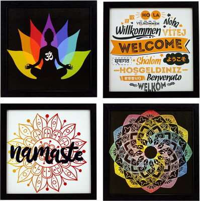 Indianara Modern Art Prints Indr1495 Digital Reprint 8.7 inch x 8.7 inch Painting(With Frame, Pack of 4)