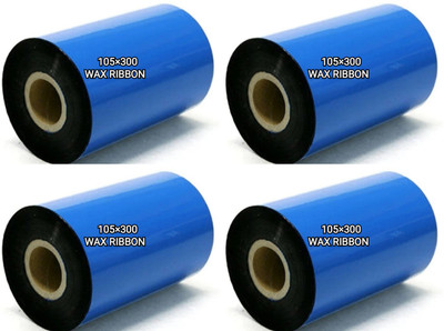 ROYAL STIC 105×300 Wax Ribbon Non Adhesive Paper Label(Black)