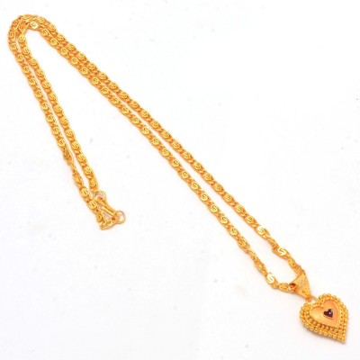 Jewar Mandi JewarHaat Gold Plated Locket/Pendant with Link Chain Gold-plated Brass Locket