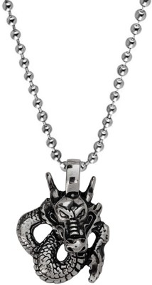 Shiv Jagdamba Rock Star Jewellery Fancy Fashion Vintage Dragon Charm Pendant Necklace Chain For Men & Women Titanium, Sterling Silver Stainless Steel Pendant Titanium, Sterling Silver Stainless Steel Pendant