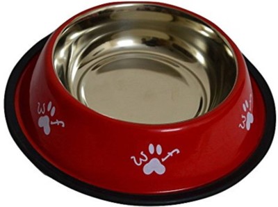 YIMK FP_BS18 Round Stainless Steel Pet Bowl(900 ml Red)