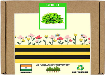 CYBEXIS F1 Hybrid Green Chilli Seeds-300 Seeds Seed(300 per packet)