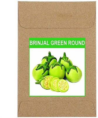 CYBEXIS Guarenteed Germination Brinjal Green Round Seeds1200 Seeds Seed(1200 per packet)