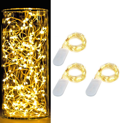 WunderVoX 20 LEDs 1.98 m Multicolor Steady String Rice Lights(Pack of 3)