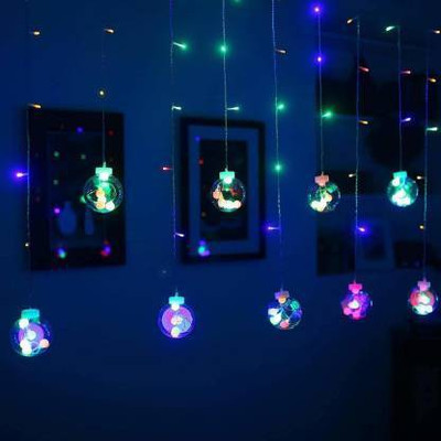 OWN BOX CREATIONS 12 LEDs 1.83 m Multicolor Flickering Ball Rice Lights(Pack of 1)