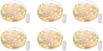 WunderVoX 20 LEDs 2.03 m Gold Steady String Rice Lights(Pack of 6)