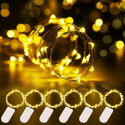 WunderVoX 20 LEDs 2.01 m Gold Steady String Rice Lights(Pack of 6)