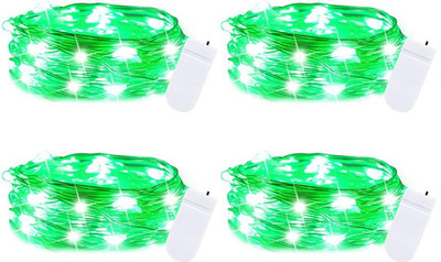 WunderVoX 20 LEDs 2.03 m Green Steady String Rice Lights(Pack of 4)