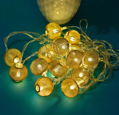 Smuf 16 LEDs 3.05 m Yellow Steady Ball Rice Lights(Pack of 1)
