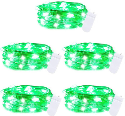 WunderVoX 20 LEDs 1.98 m Green Steady String Rice Lights(Pack of 5)