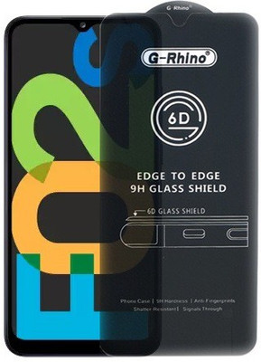 A-Allin1 Edge To Edge Tempered Glass for Samsung Galaxy F02s, (G-Rhino Premium Branded Edge To Edge Full Glue With Perfect Camera Cutting)(Pack of 1)
