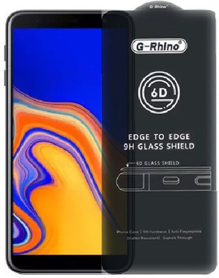A-Allin1 Edge To Edge Tempered Glass for Samsung Galaxy J6 Plus, (G-Rhino Premium Branded Edge To Edge Full Glue With Perfect Camera Cutting)(Pack of 1)