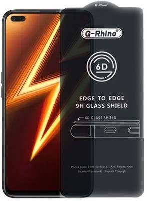 Mersal Edge To Edge Tempered Glass for Realme 6 Pro(Premium G-Rhino 6D Sensitive Touching Edge to Edge Tempered Glass With Camera Open Cut) Full Glue Branded Glass(Pack of 1)