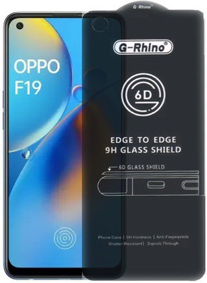 A-Allin1 Edge To Edge Tempered Glass for Oppo F19, ( G-Rhino Premium Branded Edge To Edge Full Glue With Perfect Camera Cutting)(Pack of 1)