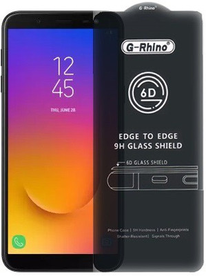 A-Allin1 Edge To Edge Tempered Glass for Samsung Galaxy J6, (G-Rhino Premium Branded Edge To Edge Full Glue With Perfect Camera Cutting)(Pack of 1)