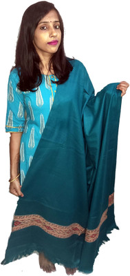 BE SWADESHI Wool Self Design Women Shawl(Green)