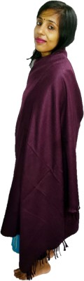 Kashmiri queen Wool, Cashmere Solid Women Shawl(Purple)