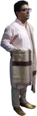 Royal-E-Kashmir Cashmere Solid Men Shawl(White)