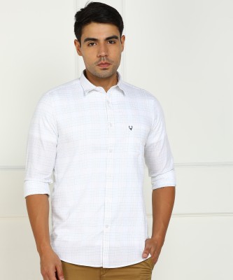 Allen Solly Men Checkered Casual White Shirt