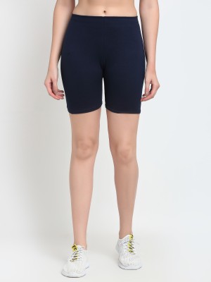 Gracit Solid Women Dark Blue Sports Shorts