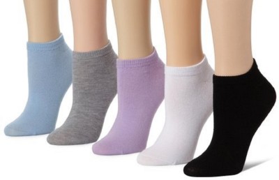 FOXSTON Girls Self Design, Solid Ankle Length(Pack of 5)
